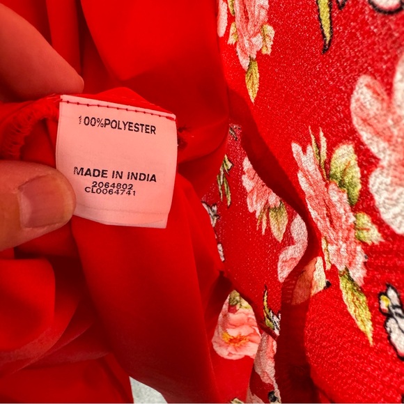 Wayward Fancies Eshakti Flora Print Ruched Half Sleeve Ruffle Trim Scoop Dress - Picture 7 of 11